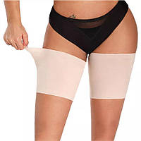 Зручні легкі дихаючі текстильні бандалетки на силіконовій стрічці, Пов'язки на стегна проти натирання стегон Беж, S