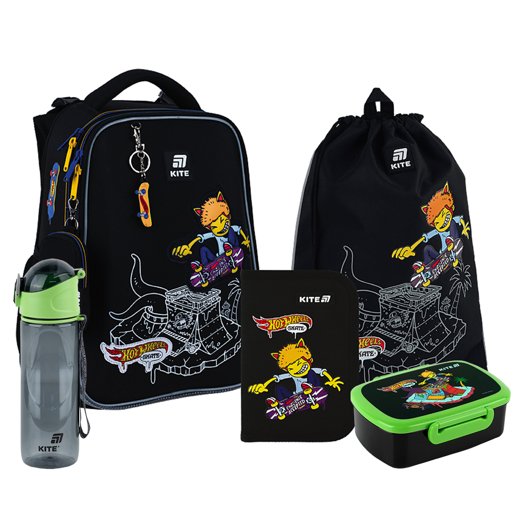 Шкільний набір Kite 5 в 1 Education Hot Wheels Skate SET_HW25-531M