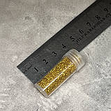 Глітер (блискітки), 1\ 96, колір золото, арт 018160, упаковка ≈ 6,5 грам (з урахуванням баночки), Золотий, фото 2