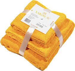 Набір 3шт махрових рушників Яр-400 Ярослав (70х140+50х90+40х70) Жовтий