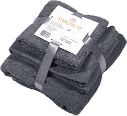 Набір 3шт махрових рушників Яр-400 Ярослав (70х140+50х90+40х70) Сірий