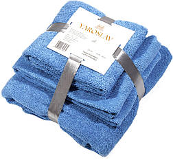 Набір 3шт махрових рушників Яр-400 Ярослав (70х140+50х90+40х70) Блакитний