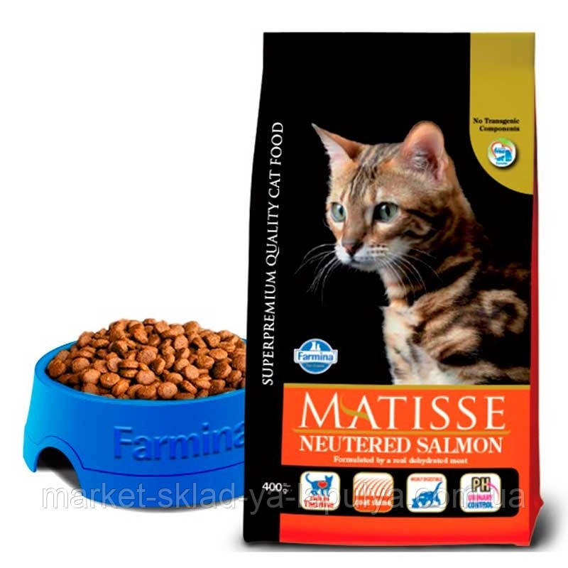 Farmina Matisse Cat Neutered Salmon – Сухий корм з лососем для стерилізованих кішок та кастрованих котів 1.5кг, фото 1