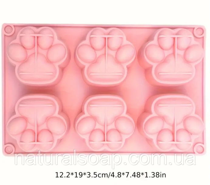 Силіконова форма для мила "Лапки " планшет