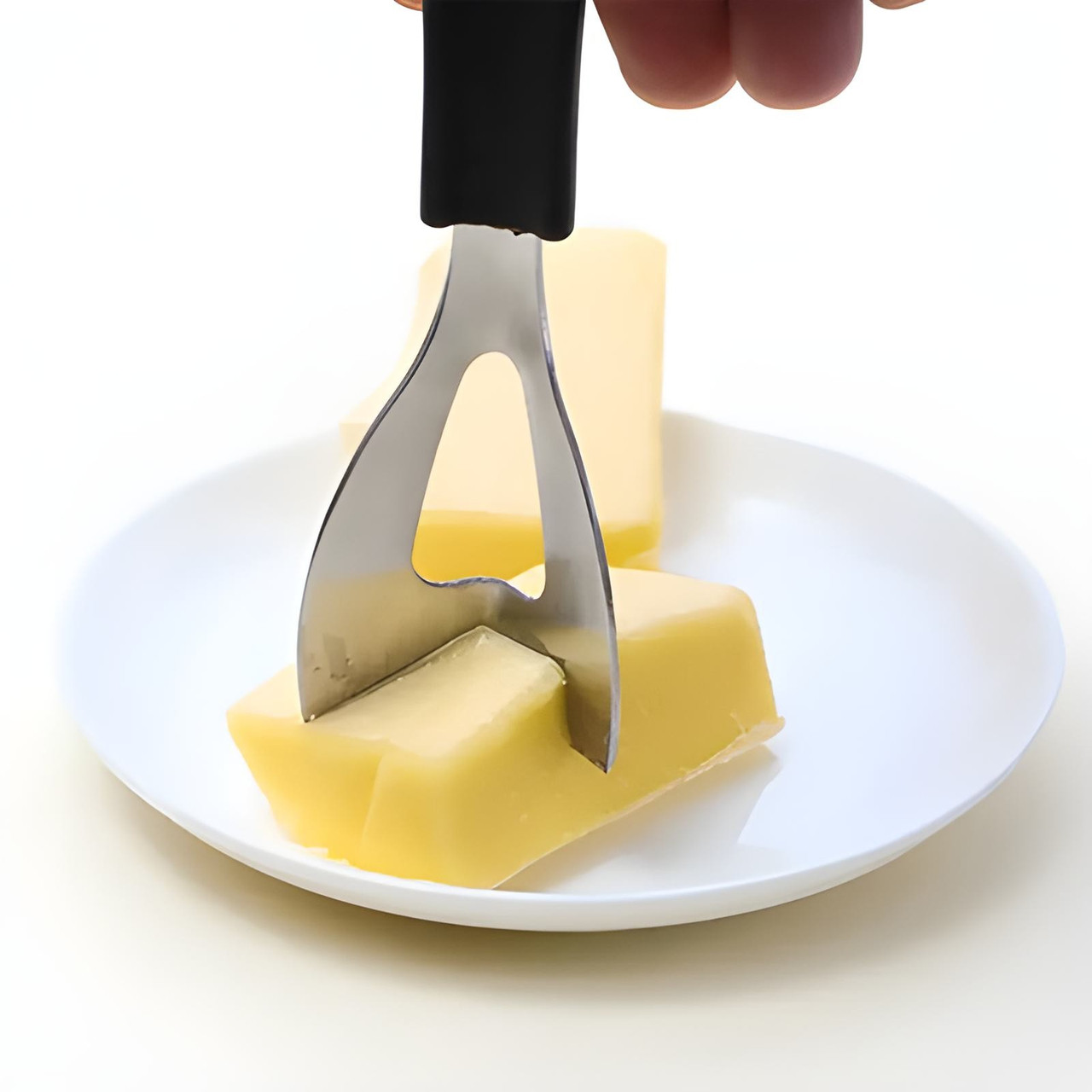 Слайсер для масла і сиру з нержавіючої сталі з силіконовою ручкою 14,7 см, фото 1