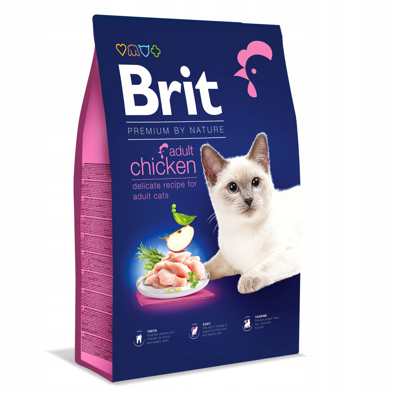 Кошачий корм для дорослих котів Brit Premium Cat Adult Chicken курка 8 кг.