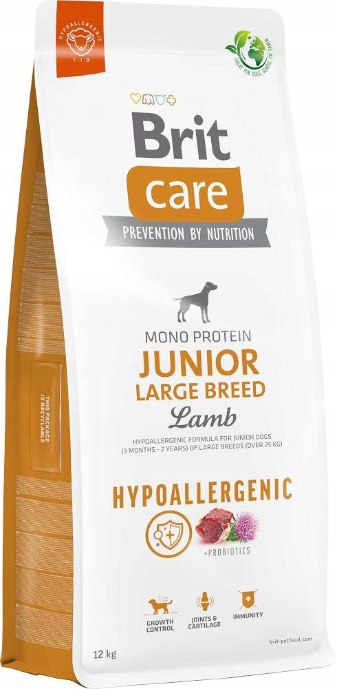 Гіпоалергенний сухий корм для молодих собак великих порід Brit Care Junior Large Breed 12 кг