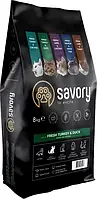 Сухий корм для кішок Savory Gourmet зі свіжим м'ясом індички та качки 8 кг