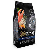 АКЦІЯ! Сухий корм для кішок Savory Adult Cat Gourmet Fresh Salmon&White Fish 8 кг