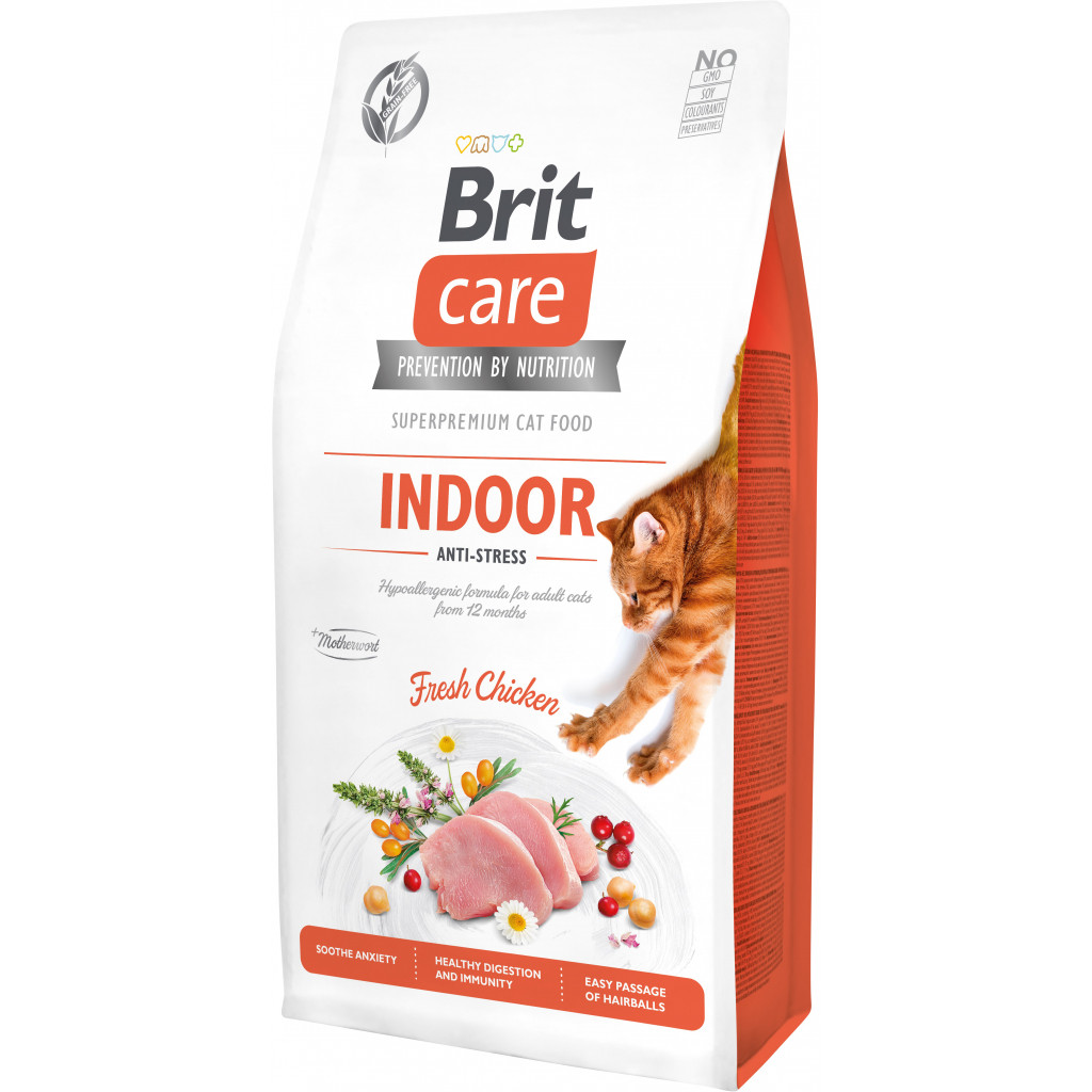 Сухий повноцінний корм для кішок у стресових ситуаціях Brit Care Indoor Antistress 7 кг