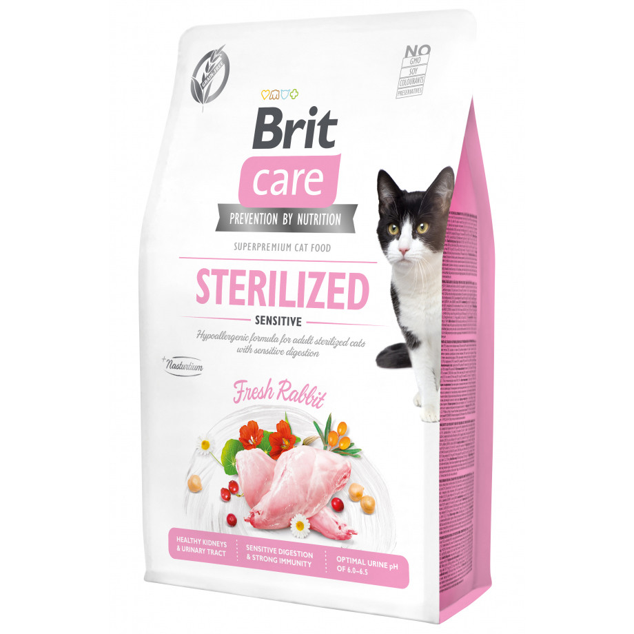 Сухий корм для стерилізованих котів і кішок Brit Care Grain-Free Sterilized Sensitive 2 кг