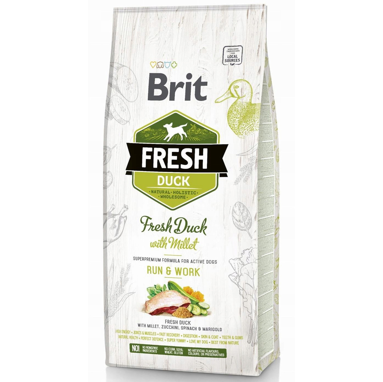 Сухий корм для дорослих собак Brit Fresh Duck with Millet Adult 12 кг