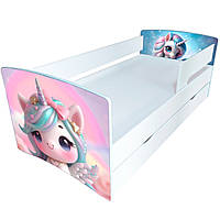 Дитяче ліжко Kinder-Cool / Кіндер-Кул 4 із захисним бортиком, дизайн Єдиноріг ТМ Viorina-Deko