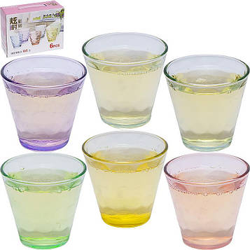 Стакан скло кольоровий 200мл Набір 6шт