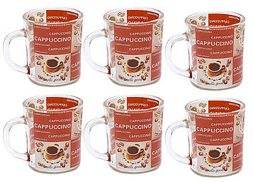 Чашка скло 200мл Набір 6 шт «Cappuccino»