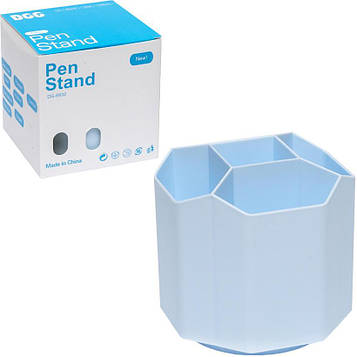 Стакан підставка для ручок пластиковий 5 поділок «Блакитний»