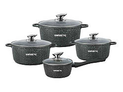 Набір посуду 1/1,5/2/4л з антипригарним гранітним покриттям Блек 7334 ТМ EMPIRE