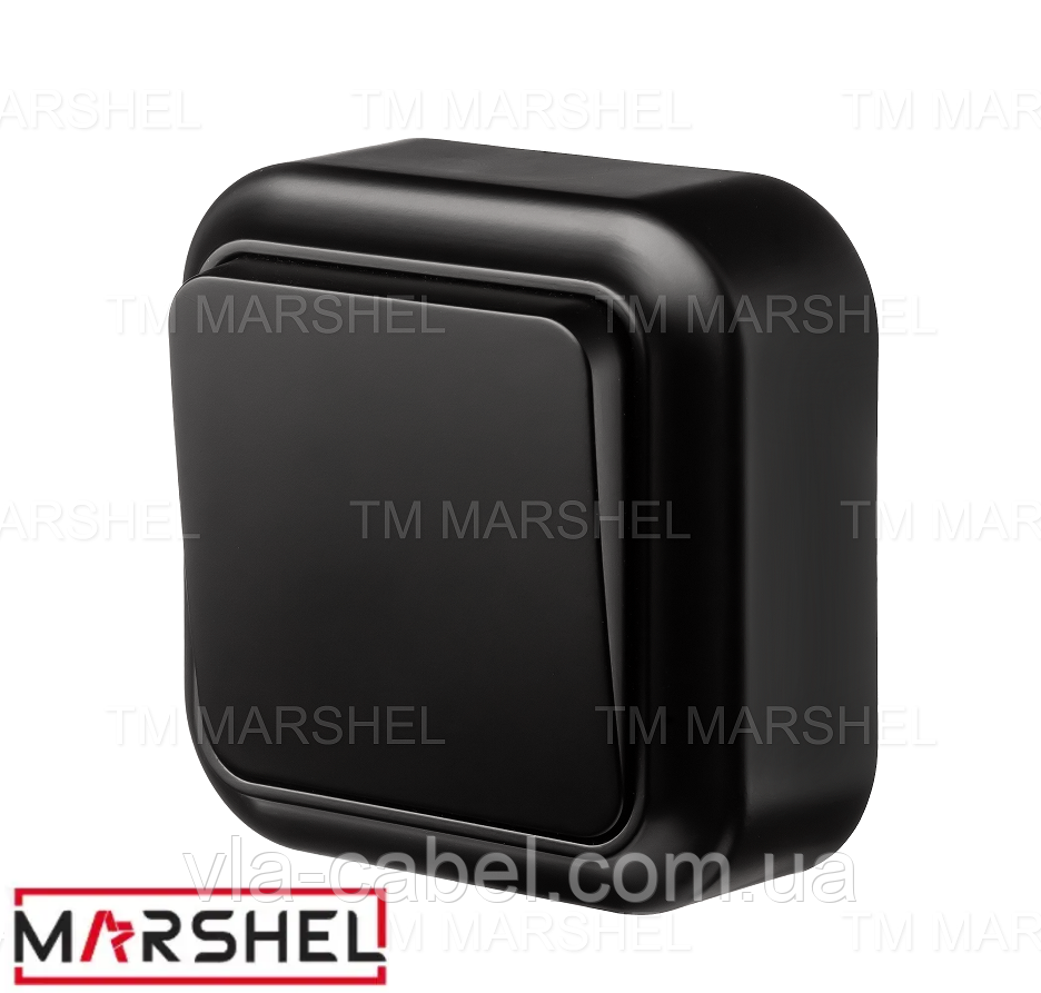 Вимикач одноклавішний матовий серія "MAGLEV NEGRO" ТМ "MARSHEL"