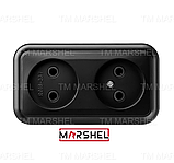 Розетка двомісна матова серія "MAGLEV NEGRO" ТМ "MARSHEL", фото 4