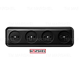 Розетка чотиримісна матова відкритої установки серія "MAGLEV NEGRO" ТМ "MARSHEL", фото 3