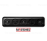 Розетка п'ятимісна матова відкритої установки серія "MAGLEV NEGRO" ТМ "MARSHEL", фото 3
