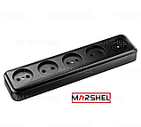 Розетка п'ятимісна матова відкритої установки серія "MAGLEV NEGRO" ТМ "MARSHEL", фото 4