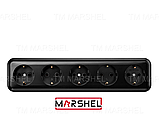 Розетка п'ятимісна матова з заземленням серія "MAGLEV NEGRO" ТМ "MARSHEL", фото 3