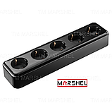 Розетка п'ятимісна матова з заземленням серія "MAGLEV NEGRO" ТМ "MARSHEL", фото 4