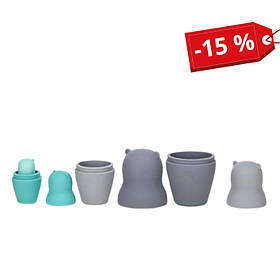 Силіконовий сортер FreeON ведмедики, grey - mint