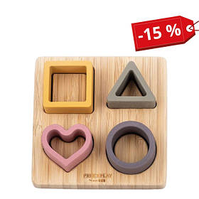 Силіконовий сортер на дерев`яному підносі FreeON, pink