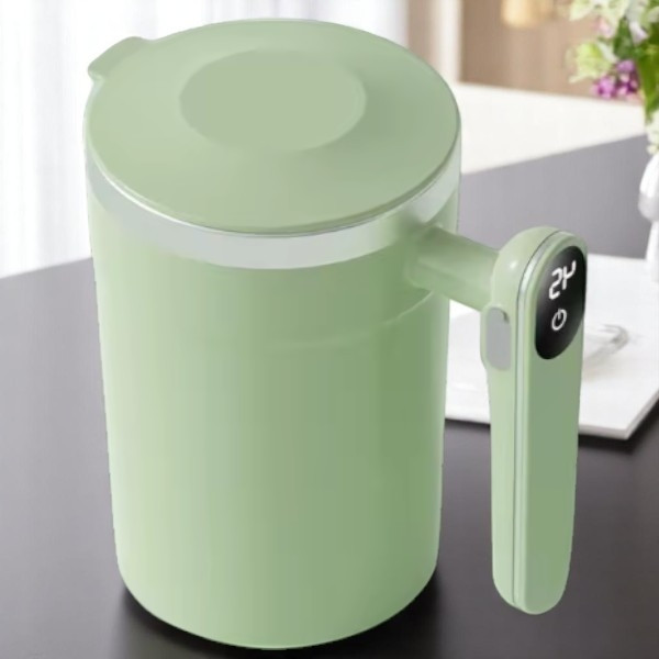 Кухоль-мішалка з датчиком температури та екраном на ручці Auto Stirring Mug Салатова