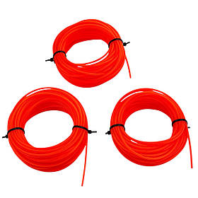 Набір 3-х котушок волосіні для тримера (2.4 мм х 15 м, зірка)