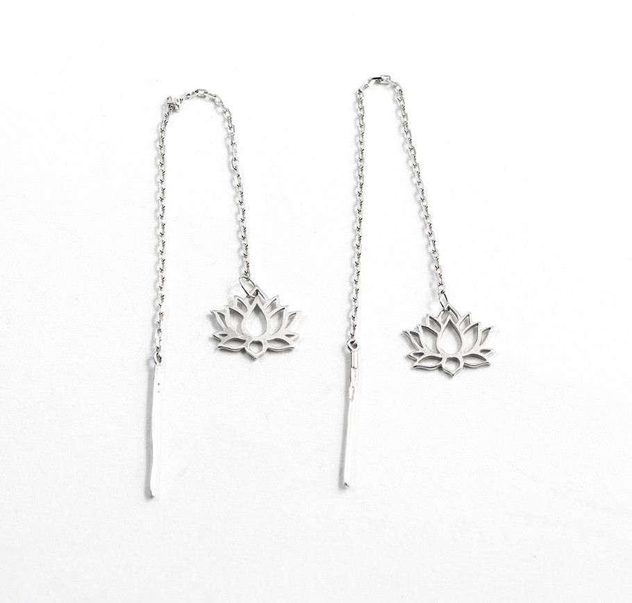 Сережки Протяжки Лотос, фото 1