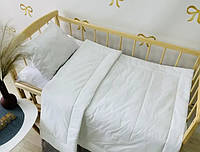 Ковдра та подушка дитячий комплект у ліжечко білі