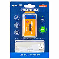Акумулятор Quantum Li-ion  CR9V USB 400mAh Type-C
