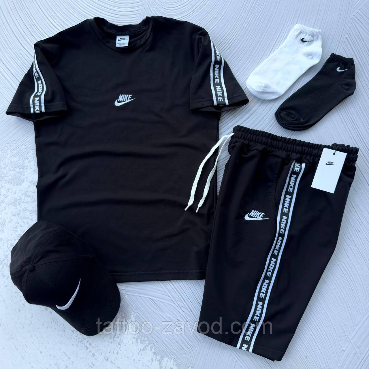 Костюм чоловічої футболки + шорти + кепка + 2 пари шкарпеток S M L XL XXL