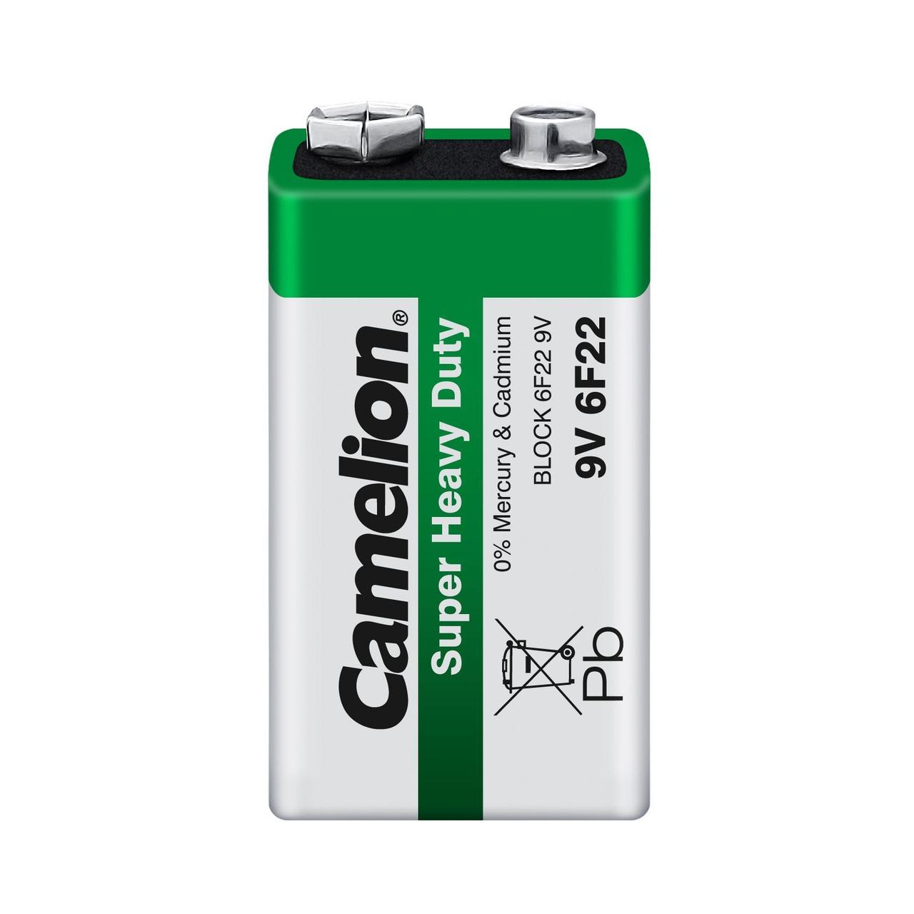 Батарейка Крона Camelion 6F22 9V Super Heavy Duty Green