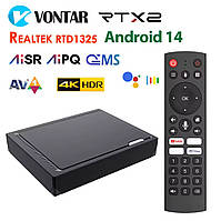 Медіаплеєр RT-X2 4/64Gb Realtek RTD1325 WiFi5 AiPQ AiSR AndroidTV 14 Smart TV Box
