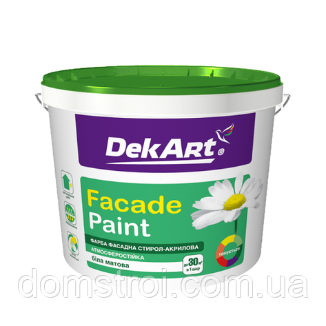 Фарба фасадна стирол-акрилова DekArt «Facade Paint» біла матова, фото 1