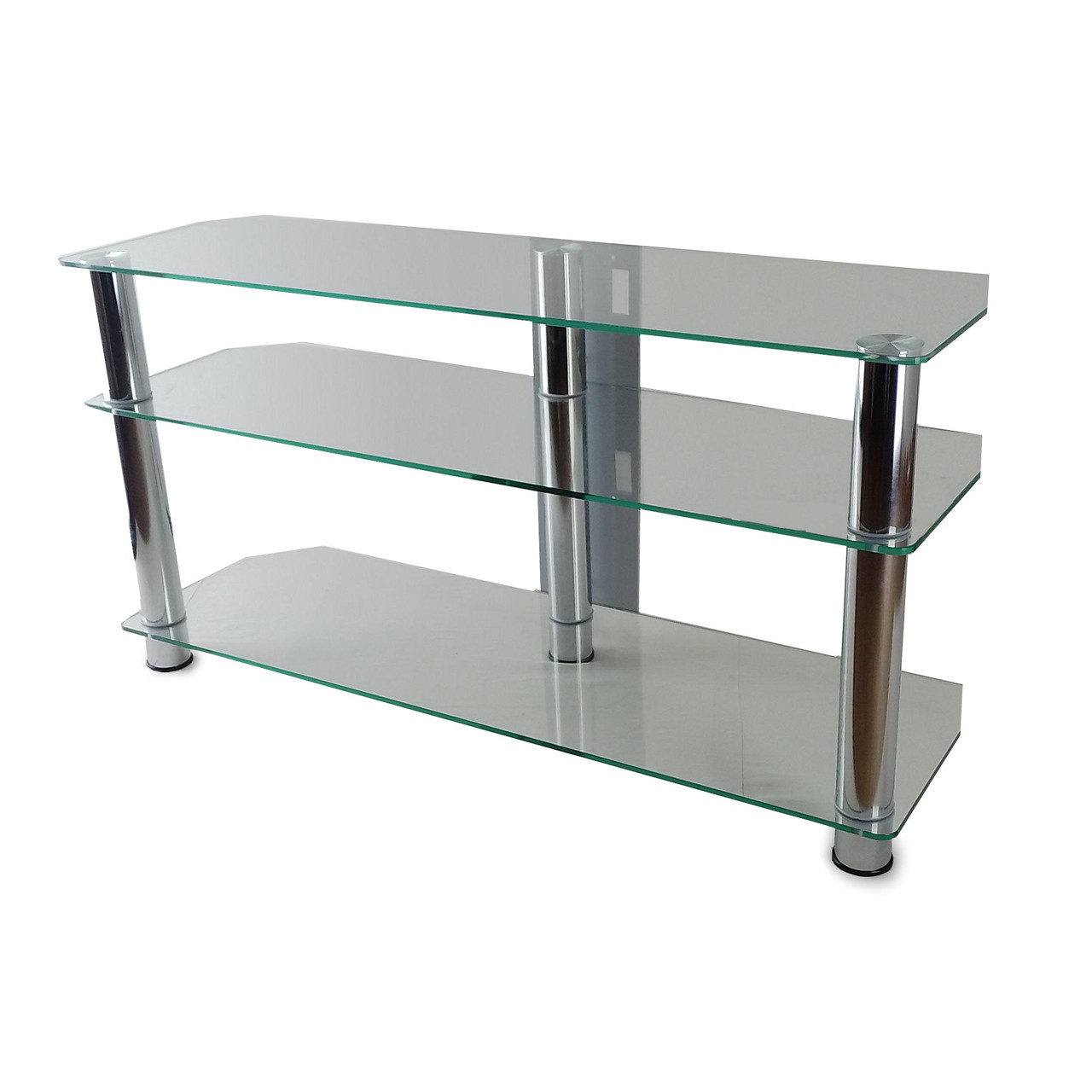 Тумба ТВ зі скла 1100х350х569 Commus Мерідіан new clear Chr