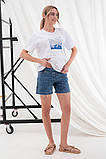 Джинсові шорти для вагітних Jolie SH-25.011 темно-блакитні, фото 3