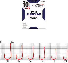 Гачок Cobra ALLROUND (сір.CA120) 10 шт., розмір 20