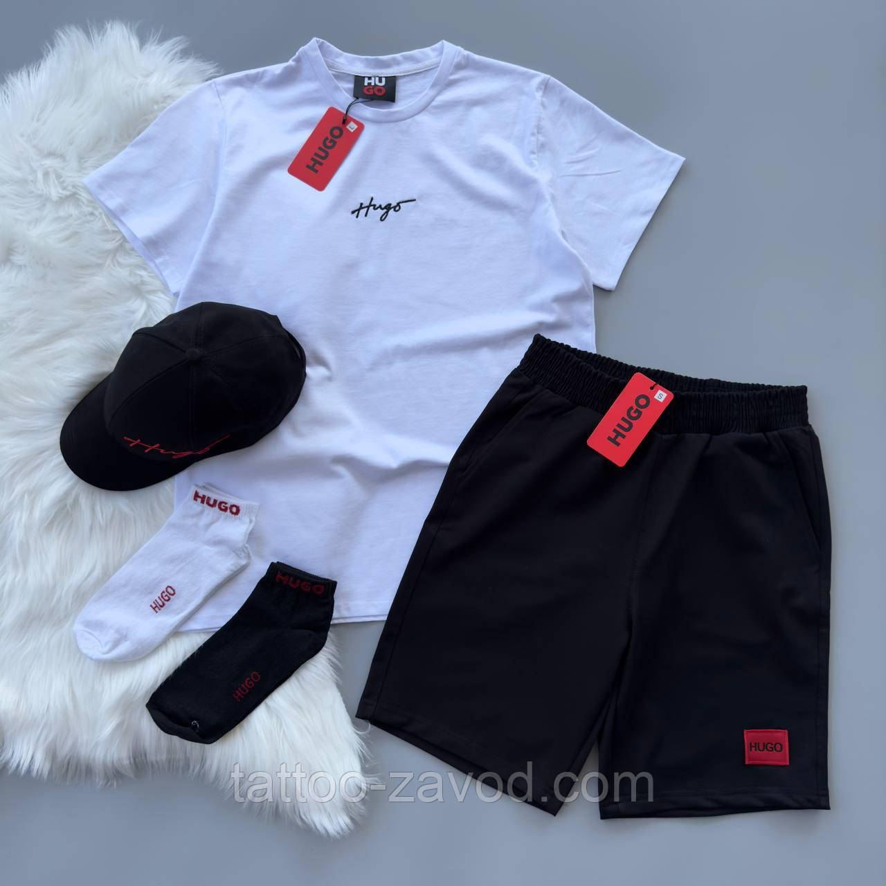 Набір чоловічої футболки + шорти + кепка + 2 пари шкарпеток S M L XL XXL