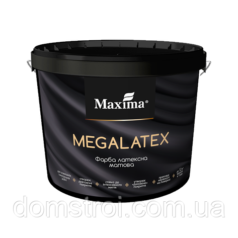 Фарба інтер'єрна миюча латексна Maxima MEGALATEX біла матова (база А), фото 1