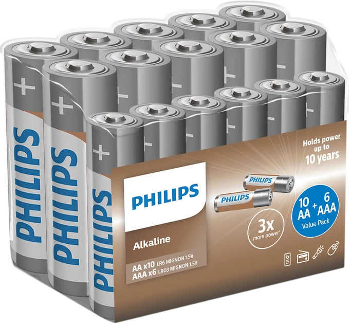 Батарейки Panasonic Alkaline Power лужні AA+AAA блістер, 10+6 шт