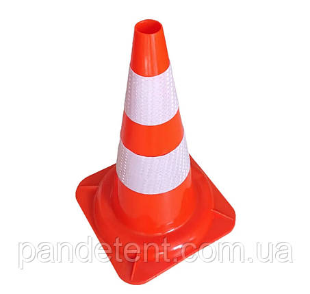 Конус дорожній гнучкий 50 см зі світловідбивними смугами, фото 1