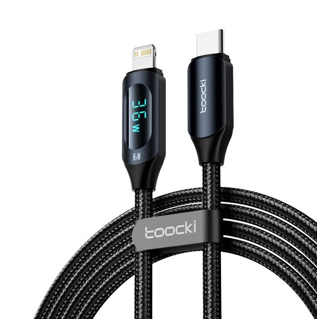 Кабель Toocki із дисплеєм Lightning Type-C PD 36W для Apple Iphone 11,12,13,14,Pro Max,Mini,Xs,Xr,X 8 iPad быстрая зарядка