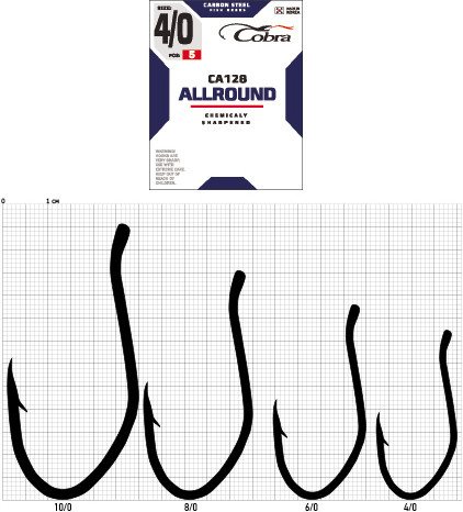 Гачок Cobra ALLROUND (сер.CA128) 5шт, розмір 4/0, фото 1