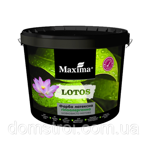 Фарба інтер'єрна миюча латексна Maxima LOTOS біла напівматова, фото 1