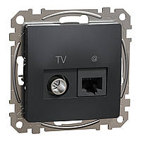 Розетка RJ45 категорія 6 UTP -TV Чорний Sedna Design